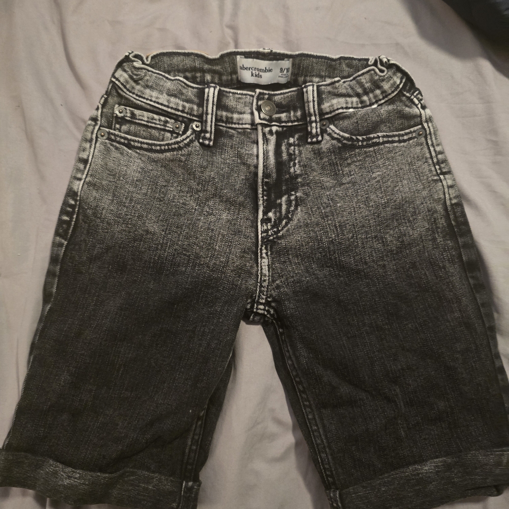 Abercrombie Kids Black Denim Shorts